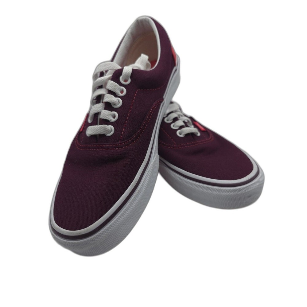 Vans Low Top Burgundy/Pink Lace Up Sneakers Men's Size 7 Women's 8.5